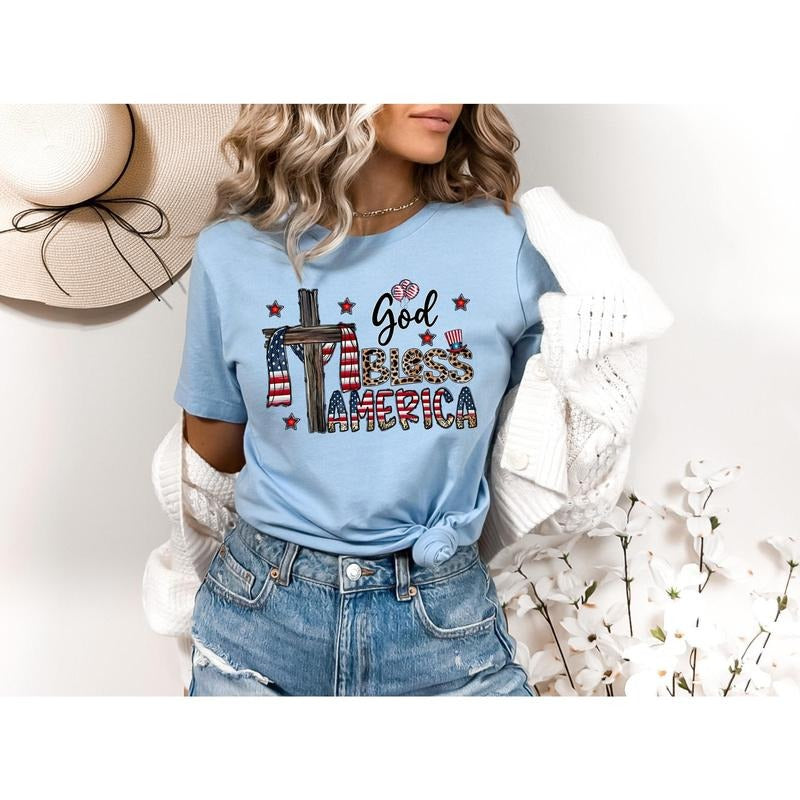God Bless America Shirt 4th July Shirt America T-shirt Gift For 4th July Usa T Shirt Patriotic Tee Gift For Patriotic America Shirt
