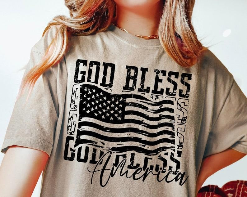 God Bless America Shirt, 4th Of July , Fourth Of July Cut File, Cricut or Print Shirt Design, Patriotic America