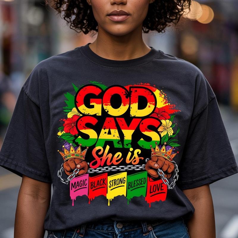 God Says She Is Juneteenth Vibes Shirt, Emancipation Day Tee, Juneteenth 1865 Afro Women Shirt, Black History Month Gift, Free-ish 1865 Juneteenth Tee