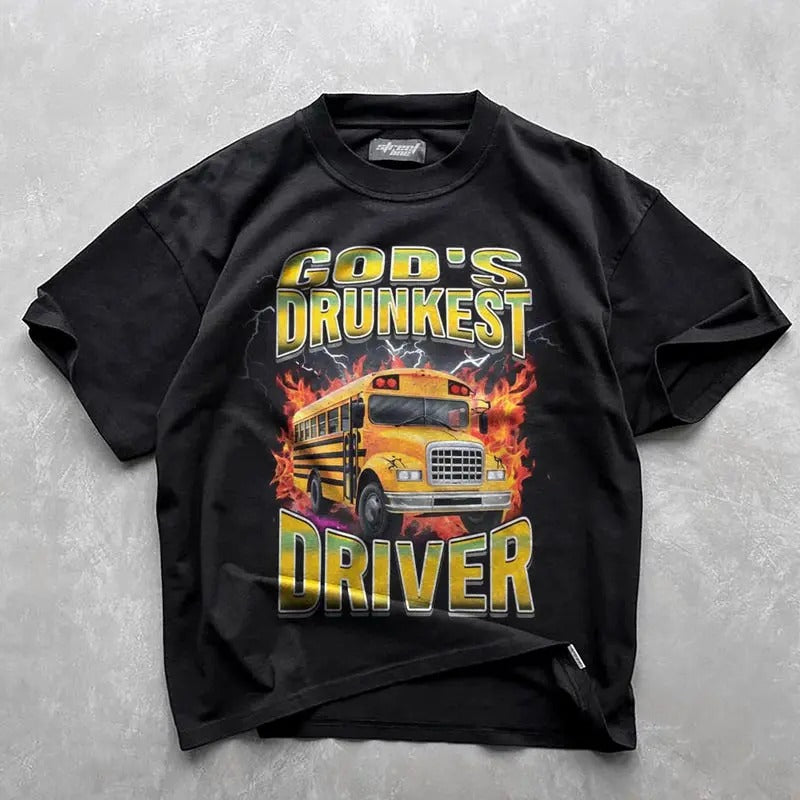 God's Drunkest Driver T-shirt, funny meme shirt, bus driver tee, Funny Gift, Offensive T-Shirt, School tee, Funny Tee, ironic