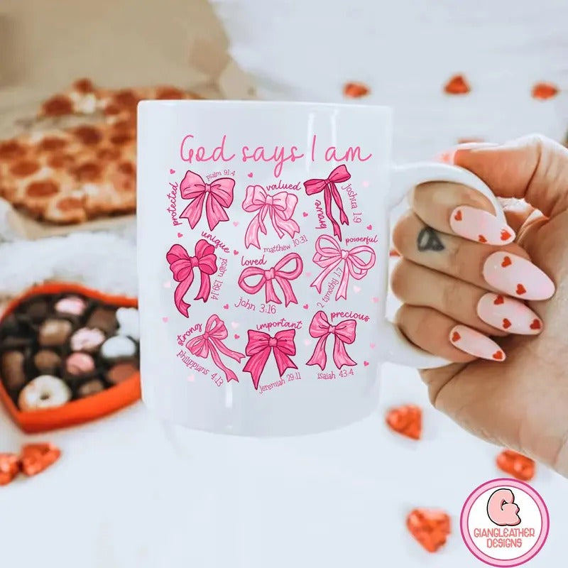 God says I am coquette Mug, coquette valentine Mug, Jesus valentine Mug, valentine Mug, retro valentine Mug, Christian Valentines Mug