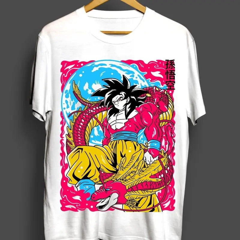 Goku T-shirt Dragon Ball Z Son Goku SSJ4 Anime Manga Graphic Art Shirt All Size