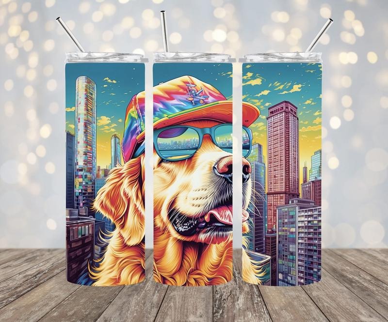 Golden retriever 20oz stainless steel tumbler