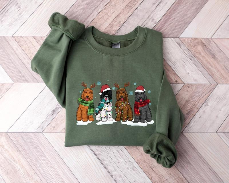 Goldendoodle Christmas Sweatshirt, Christmas Dogs T-Shirt, Goldendoodle Dogs Tees, Goldendoodle Dog Mom Shirt, Dogs Lover Sweatshirt