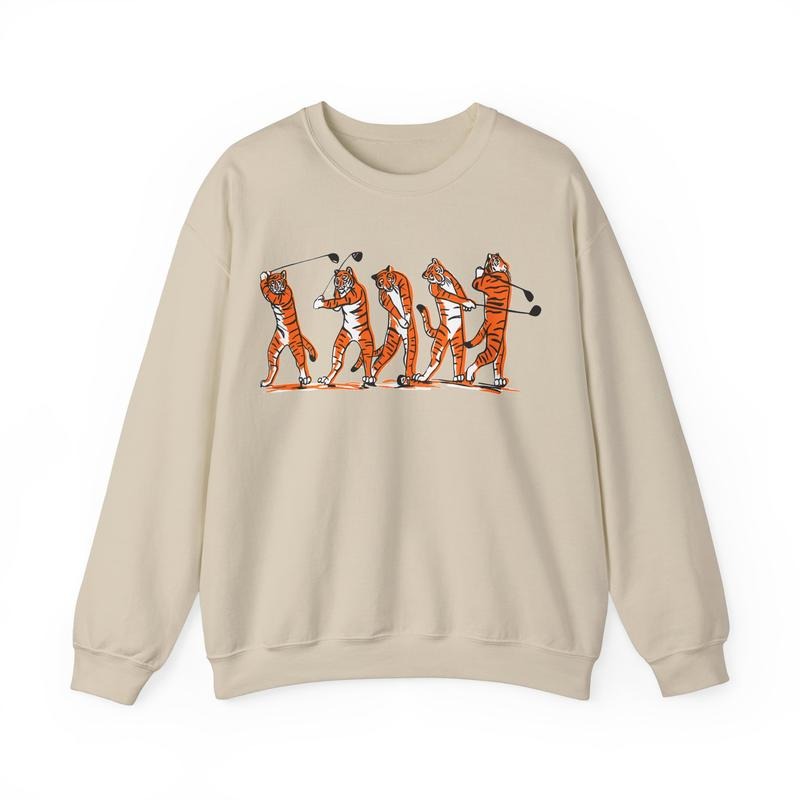 Golf TIGER Swing Gildan-Unisex Sweatshirt Cotton Fabric Sweaters