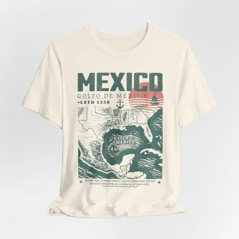 Golfo De MÉXico 1550 Tshirt, Vacation Mexico Shirt, Gulf Of Mexico Forever, Unisex Short Sleeve Tee