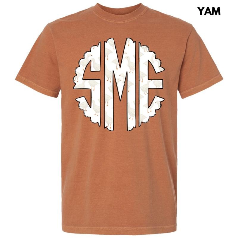 Goose Crazy Monogram Comfort Colors T-Shirt 'NLB'