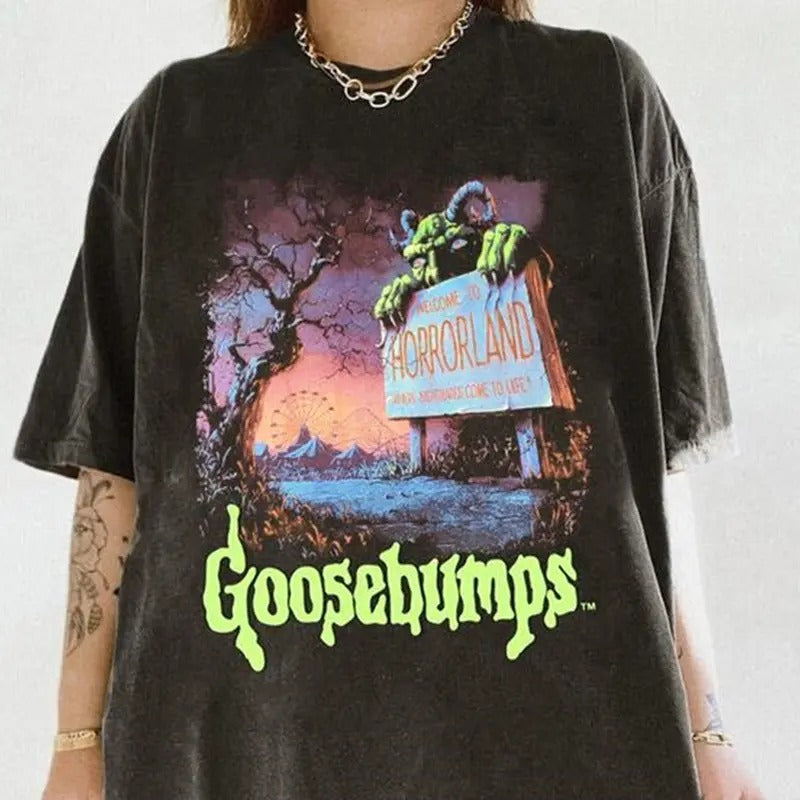 Goosebumps Shirt, Welcome To Land Shirt, Vintage Goosebumps Shirt, One Day At Land, Halloween Shirt, Movie Shirt Crewneck Cotton