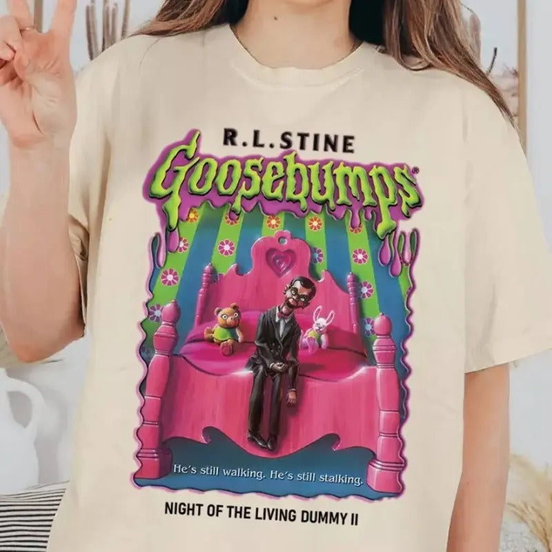 Goosebumps Shirt, Night Of The Living Dummy Shirt, Slappy Wooden Puppet He's Still Walking He's Still Stalking Shirt, Halloween Shirt, Movies Shirt