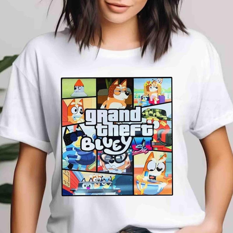 Grand Theft Bluey T-Shirt DRG, Mumlife Bluey T-Shirt DRG, Bluey Family T-Shirt DRG, Family Matching T-Shirt