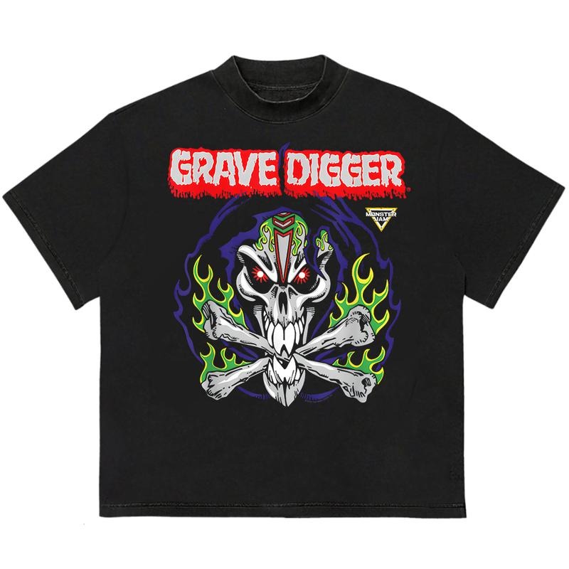 Grave Digger T-Shirt Graphic Design Cotton Recycled Cotton Graphic Streetwear Graphic