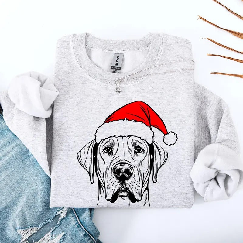 Great Dane, Santa, Dog, Christmas, Dog Lover, Pet Sweatshirt, Crew Neck, Women's, Crewneck