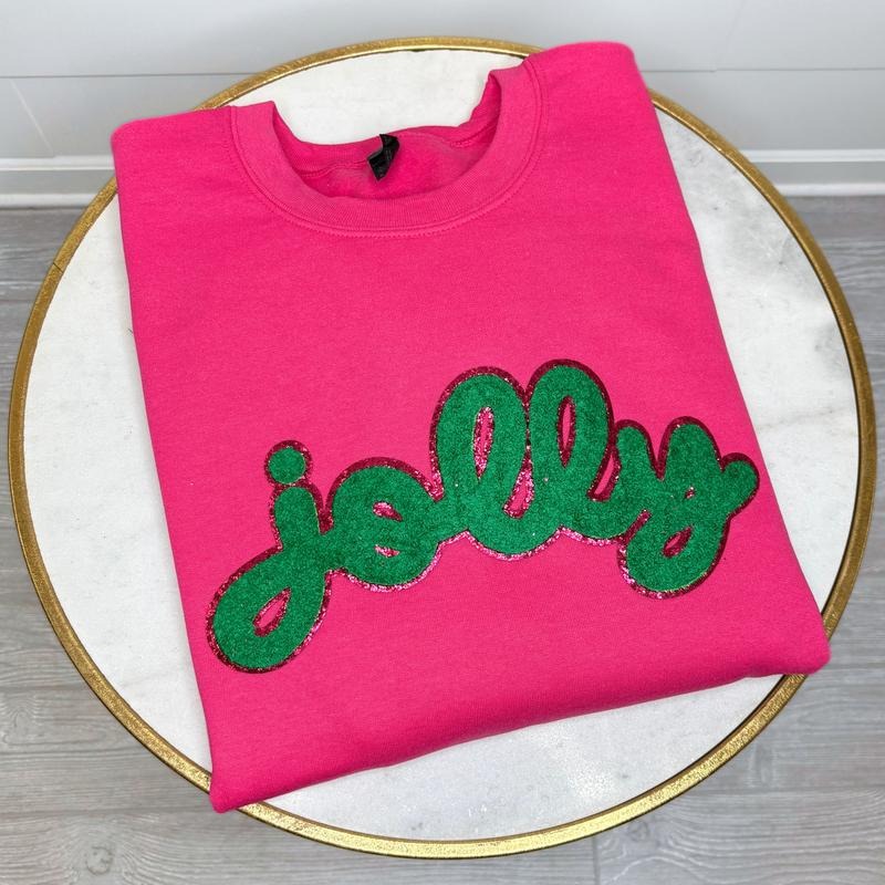 Green Jolly Chenille Patch Sweatshirt