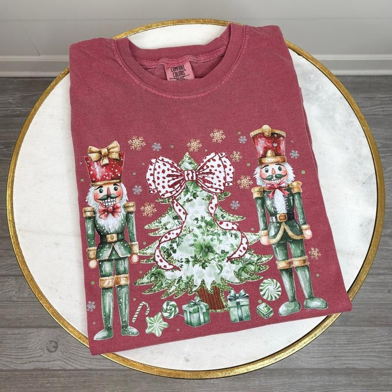 Green Nutcracker Holiday Comfort Colors T-Shirt 'NLB'