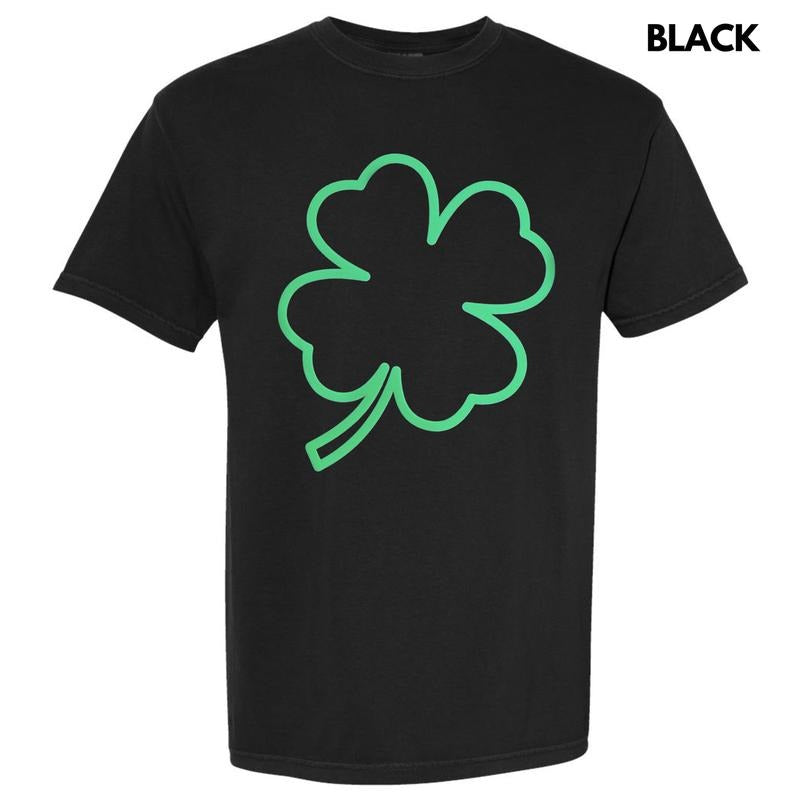 Green Puff Shamrock Comfort Colors T-Shirt