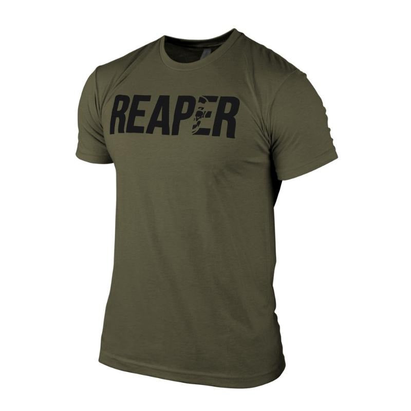 Gymreapers Military Reaper Graphic Tee - Black/Green, Summer Men's Top