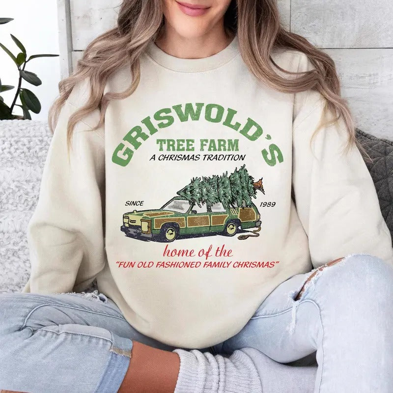 Griswold's Christmas Sweatshirt, Griswold's Tree Farm Since 1989 Shirt, Christmas Family, Christmas Gift, Tree Sweater