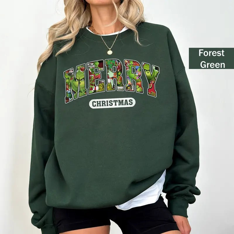 Grlnch Merry Christmas Sweatshirt, Merry Grnchmas Shirt, Funny Christmas Family Tee, Favorite Christmas movie Tee, Xmas Gifts