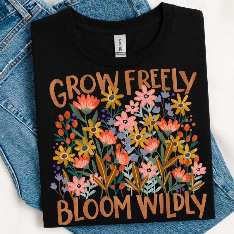Grow Freely, Bloom Wildly DTF TRANSFERS - THIS IS NOT A SHIRT