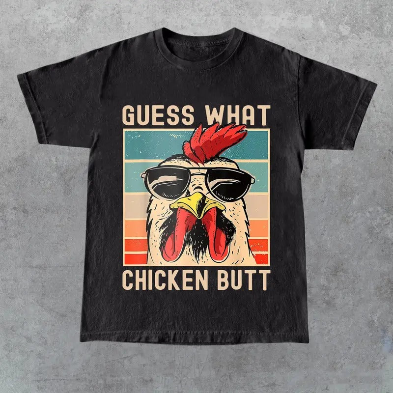 Guess What Chicken Butt Shirt, Funny Chicken Meme T-Shirt, Unisex Shirt, Gift For Women, Gift For Men, Shirt For Women, Shirt For Men, shirt summer see, shirt hot tiktok trend 2024