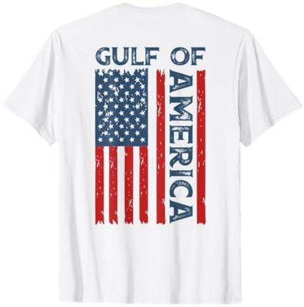 Gulf Of USA America Funny USA American Flag (ON BACK) T-Shirt