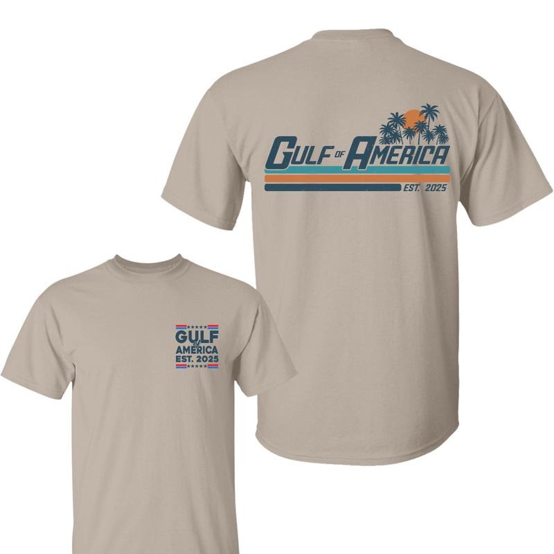 Gulf of America 2 Side Shirt, Gulf Coast Shirt, Texas Mississippi Florida Beach Crewneck Unisex Cotton T-shirt for Men for Women