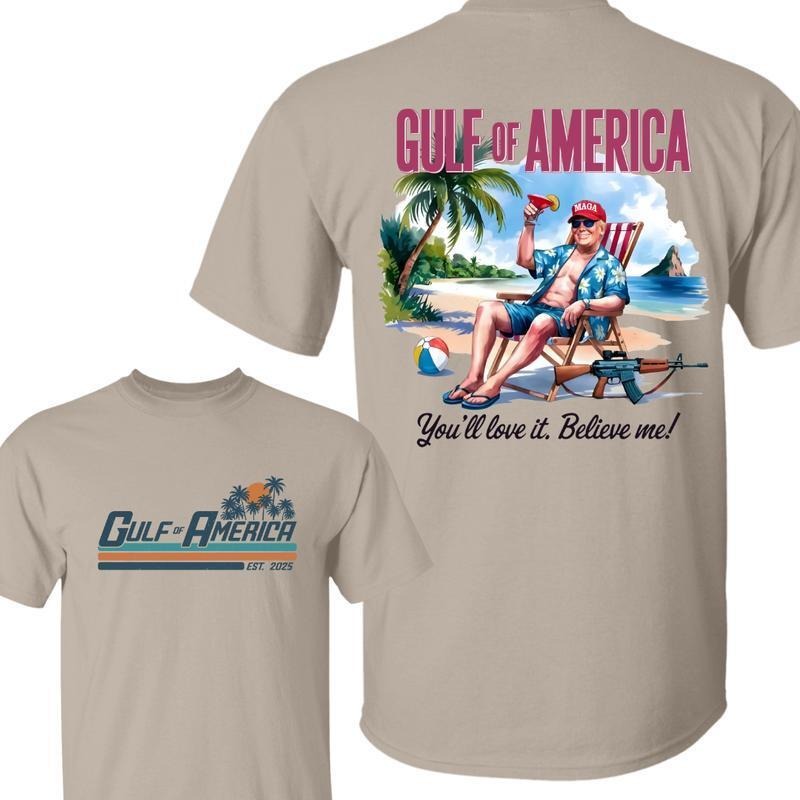 Gulf of America Est 2025 TShirt, Texas Mississippi Florida Beach Shirt, Trump MAGA 2 Sides Shirt, Gulf of Mexico to Gulf of America Crewneck