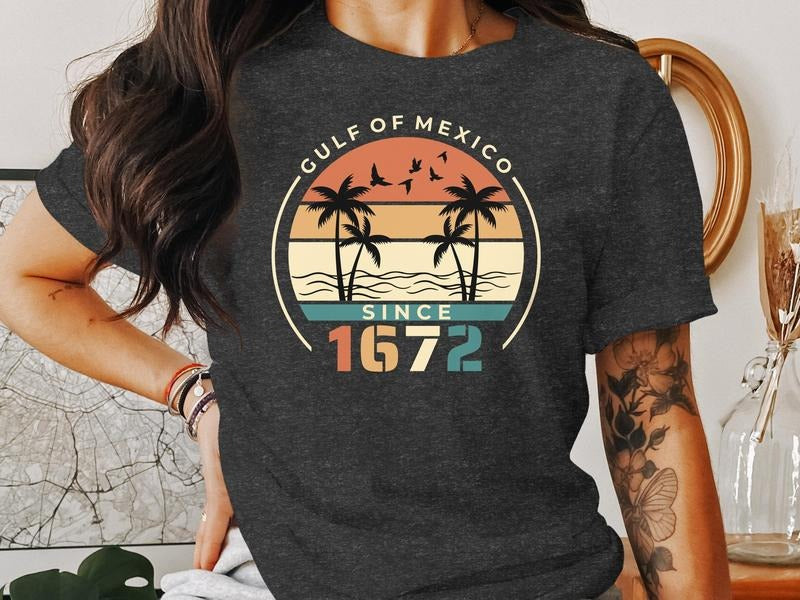Gulf of Mexico Since 1672 Shirt, Vintage Beach T-Shirt, Retro Travel Sweatshirt