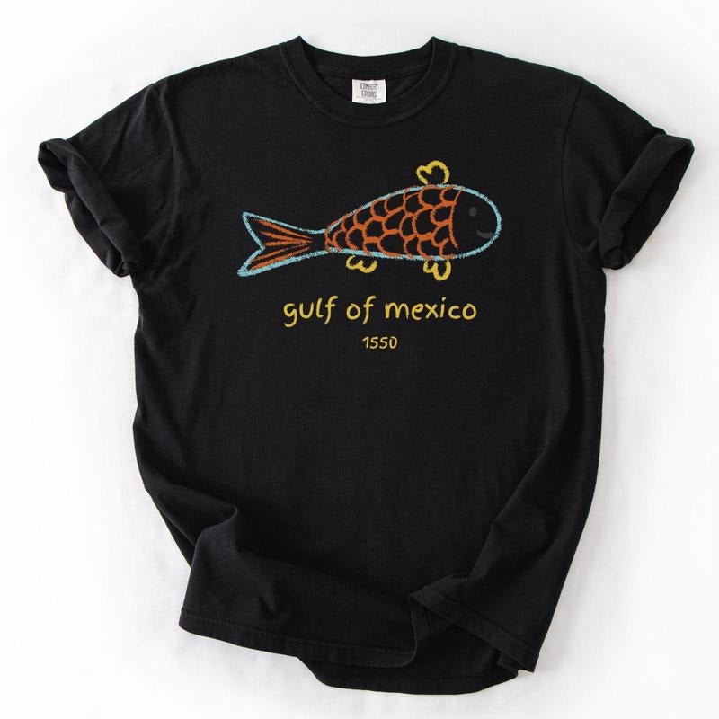 Gulf of Mexico t-shirt, Subtle Anti Trump tee, fisherman aesthetic beach shirt, Gulf Coast Mexico Lover, Spring Break Shirt