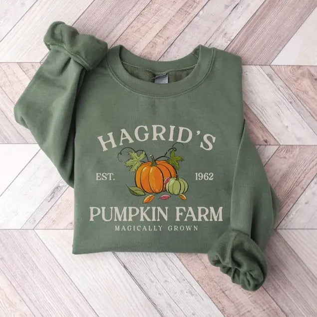 Hagrid's Pumpkin Patch Sweatshirt, Fall Sweatshirt, Halloween Sweatshirt, Book Lover Gifts, Thanksgiving 2024 Menswear Crewneck