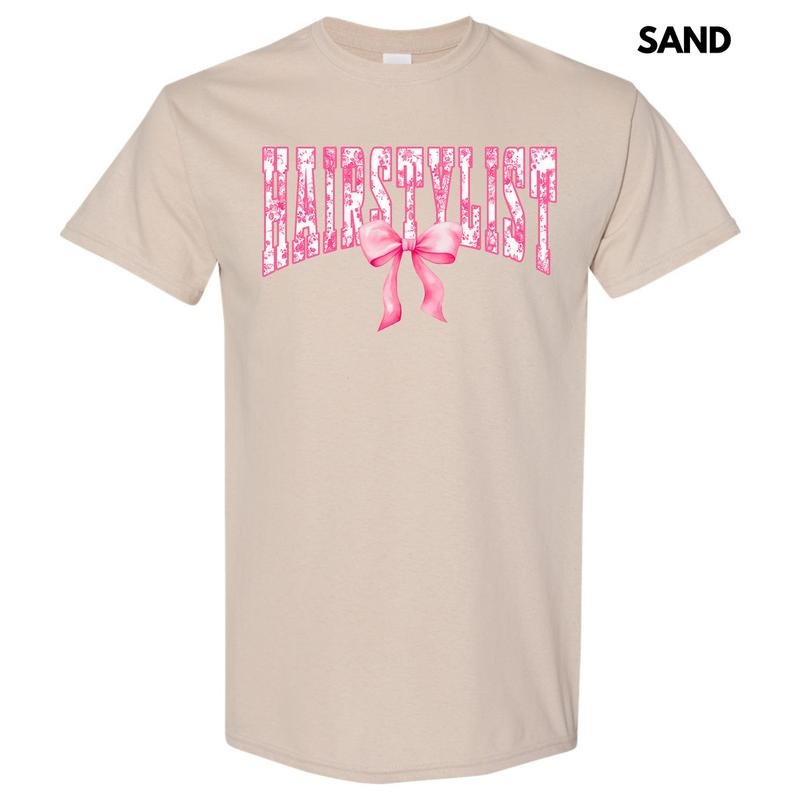 Hair Stylist Pink Floral Gildan Short Sleeve T-Shirt 'NLB'