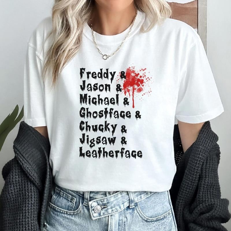 Halloween Team TShirt Michael Myers Jason Voorhees T Shirt Halloween Shirt Halloween Movie Shirt
