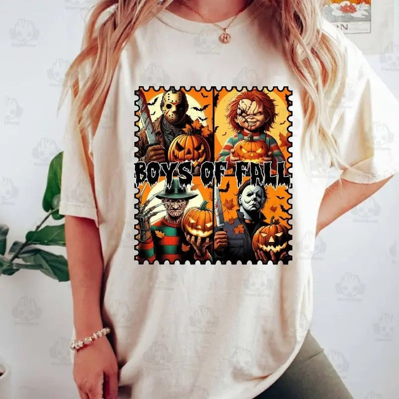 Halloween Boys Of Fall Shirt Spooky Movies Halloween Shirt Halloween Characters Shirt Chucky Michael Myers Pennywise Shirt