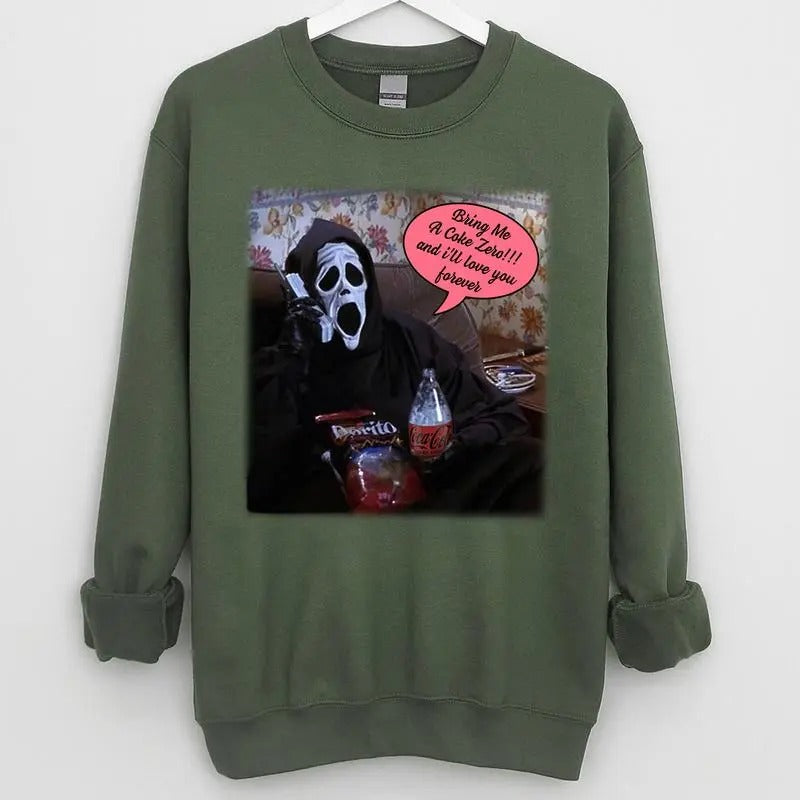 Halloween Ghostface Coke Lovers Sweatshirt for men and women, Funny Halloween Ghostface Sweater