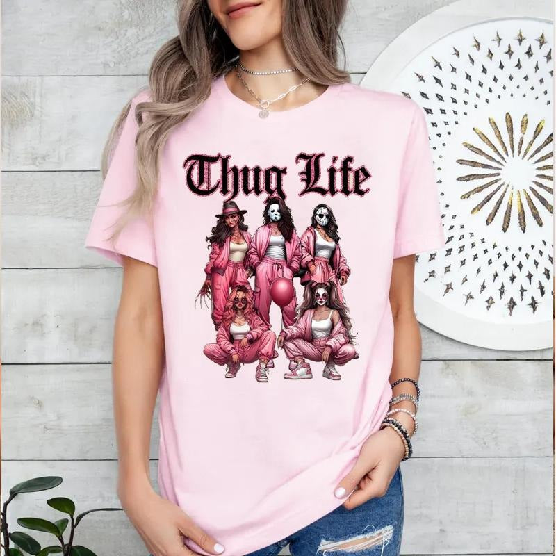 Halloween Lady ThugLife Horror Shirt, Halloween Horror Characters Shirt, Halloween Horror Girls Shirt, ThugLife Lady Shirt