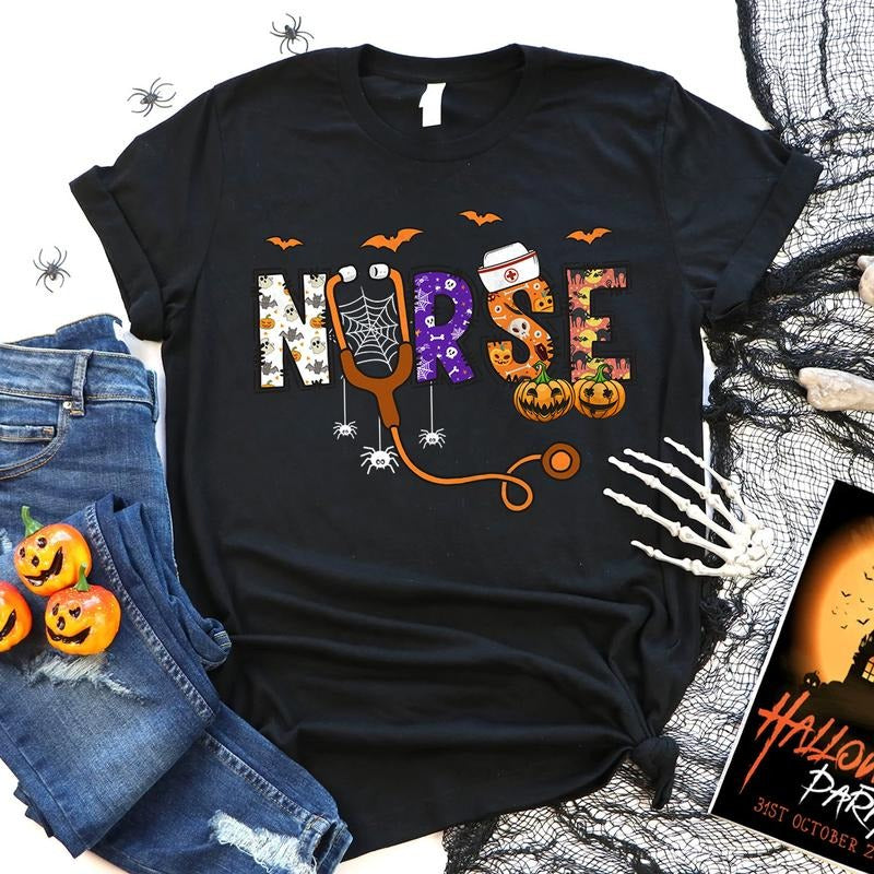 Halloween Nurse Shirt, Spooky RN T-shirt, Nursing Halloween Sweatshirt, Halloween Gift for Nurse