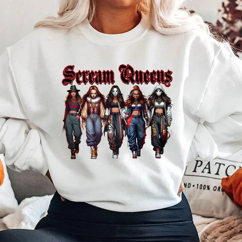 Halloween Scream Queens Shirt, Halloween Horror Characters Shirt, Halloween Horror Girls Shirt, Halloween Girls Horror Shirt Halloween