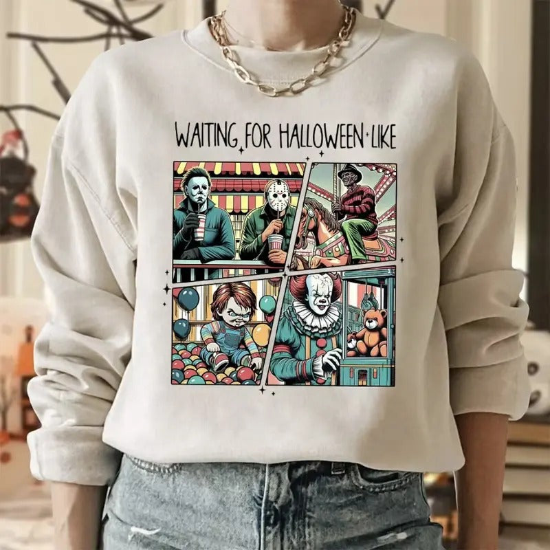 Halloween T-Shirt, Halloween Sweatshirt, Halloween Hoodie, Halloween Gift Shirt Tops Womenswear Lady Comfort