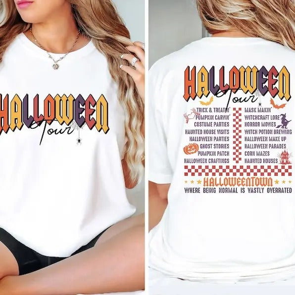 Halloween Tour Shirt, Gift for Halloween Tour Shirt, Fall Shirt, Retro Halloween Shirt, Two Side Shirt, Halloween Gift, Halloween Town Shirt