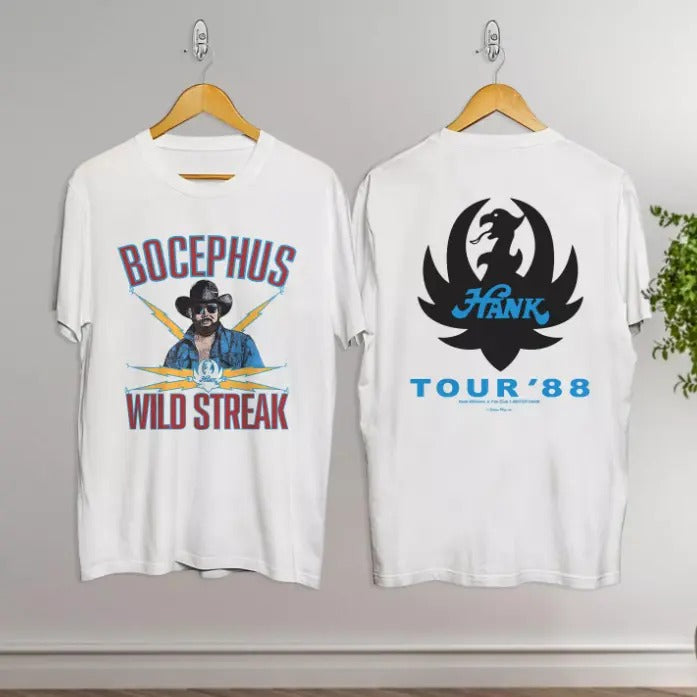Hank Williams Jr 1988 Bocephus Wild Streak Tour 88 T-Shirt