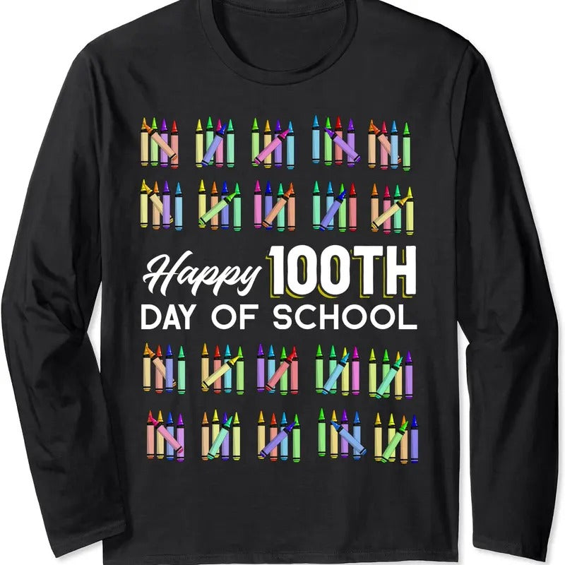 Happy 100th Day Of School Student Gift 100 Days Of School Long Sleeve T-Shirt