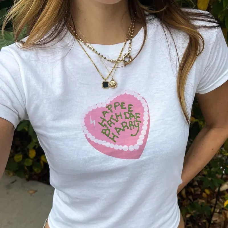 Happy Birthday HP Babe Tee - Wizarding World Fan Gift - HP birthday cake tee inspired - booktok - bookish - HP books