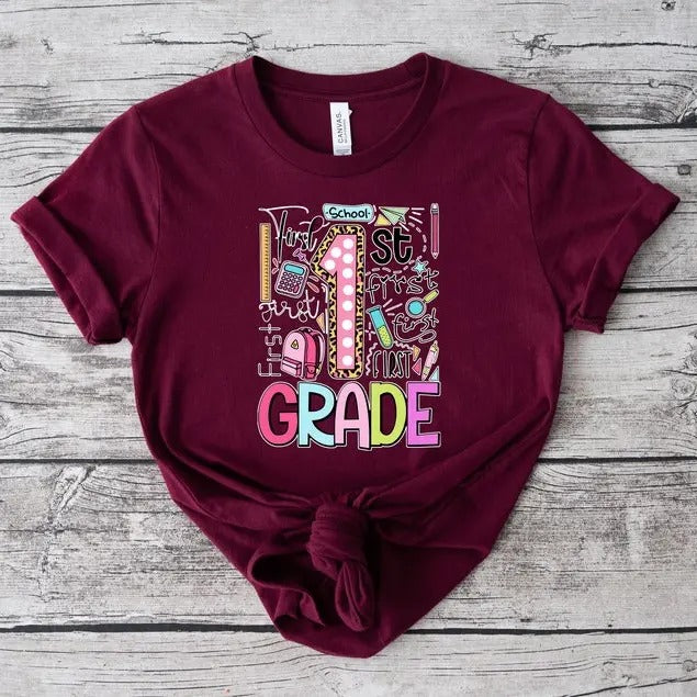 Happy First Day of School Shirt,Teacher Gift, Gift for Teachers, Kindergarten Teacher, Teacher Appreciation,Back to School Shirt