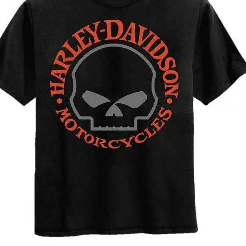 Harly-davidon Big Boys' Willie G Skull Short Unisex T-Shirt Size S-4XL, shirt trend