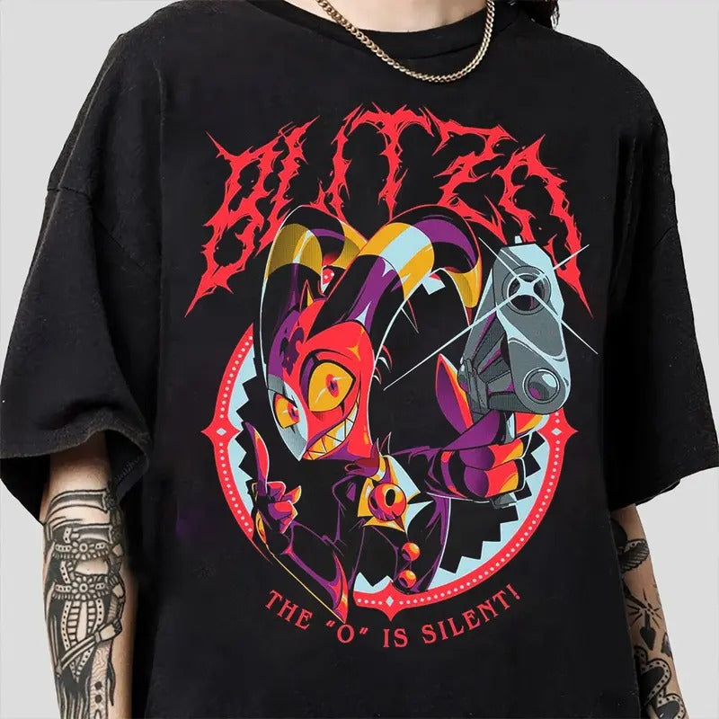 Helluva Boss Blitzo Loona Moxxie T-Shirt, Helluva Boss Villains Characters, Hazbin Hotel, Gift for fan