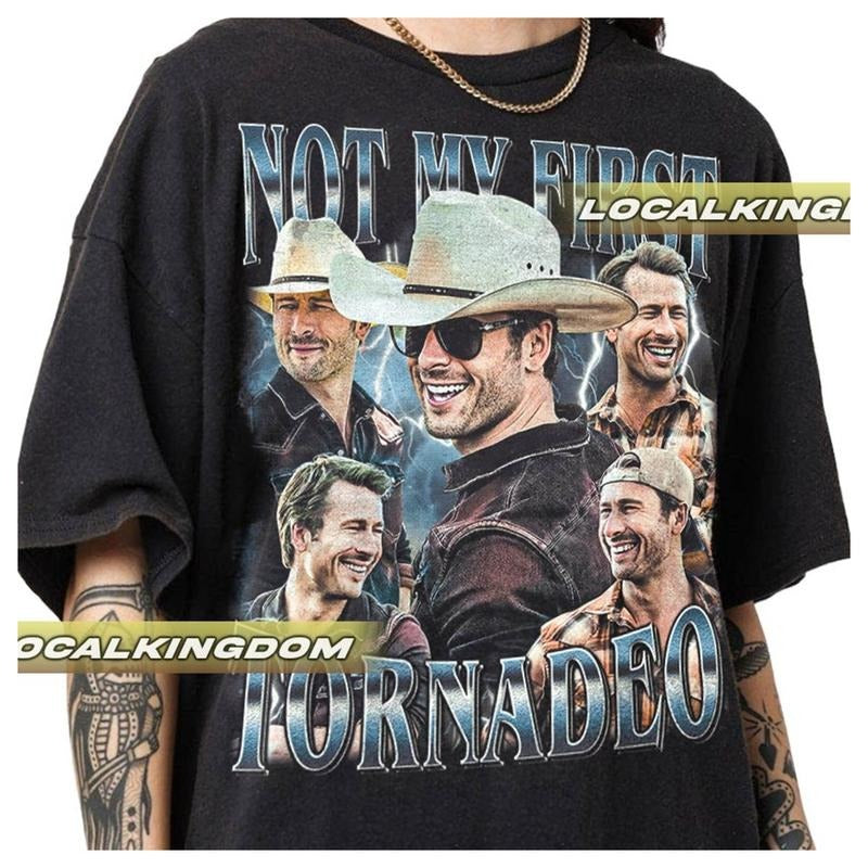 Homage Glen Powell Not My First Tornadeo Shirt If You Feel It Chase It Shirt Glen Powell Cowboy Bootleg Shirt Twister Movie Shirt