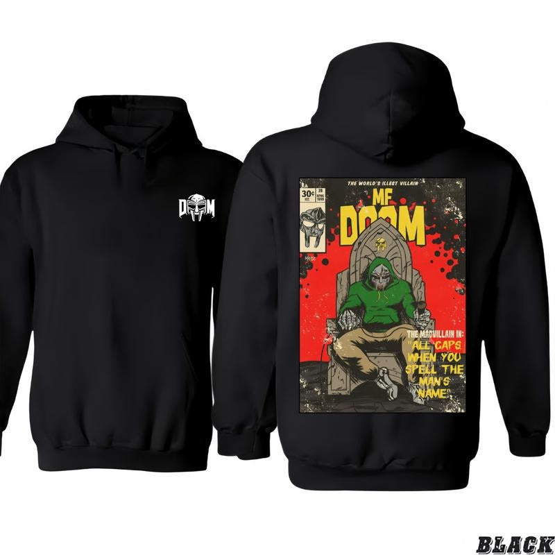 MF Doom Madvillain Rapper T-Shirt/Hoodie - MF DOOM Mask - Unique T-Shirt/Hoodie Vintage for Men and Women, Unisex Workwear Tee - Casual, Menswear