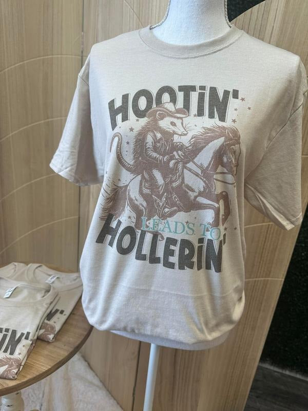 Hootin Leads to Hollerin - Horse Tee - Country Shirt - Funny Graphic Tee