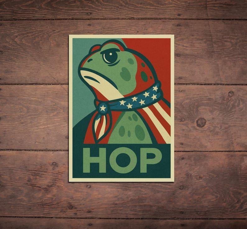 Hop Portland Frog Die Cut Sticker, Funny Sticker, Liberal, Feminism, Anti Trump, FDT, Democrat