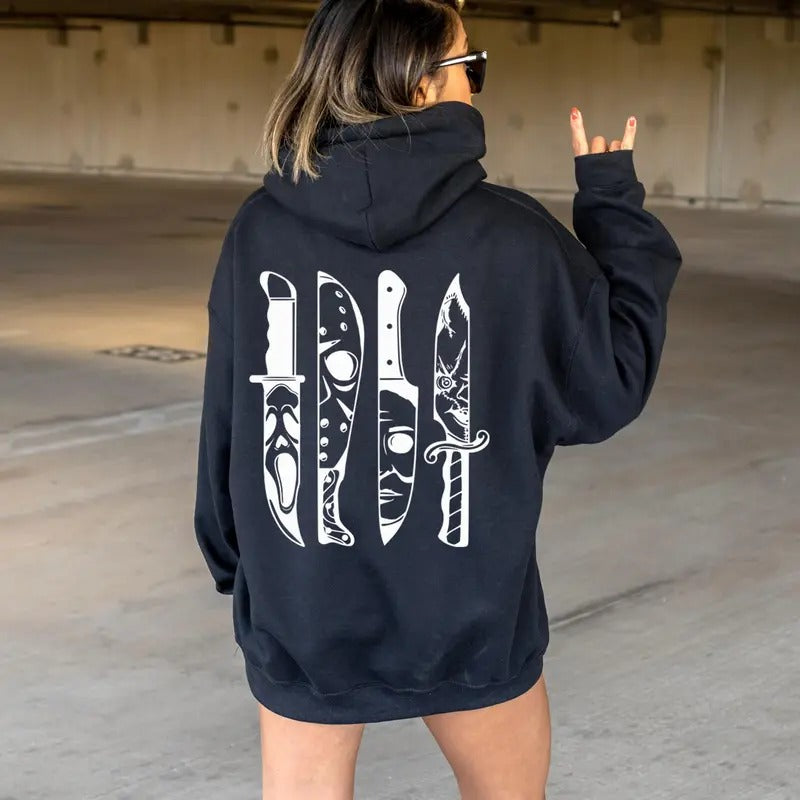 Horror Movie Characters Knives Shirt, Halloween Horror Hoodie, Halloween Knives Hoodie, Halloween Movie Sweatshirt